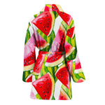 Watercolor Watermelon Pattern Print Women's Bathrobe