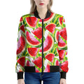 Watercolor Watermelon Pattern Print Women's Bomber Jacket