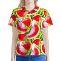 Watercolor Watermelon Pattern Print Women's Polo Shirt