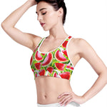 Watercolor Watermelon Pattern Print Women's Sports Bra