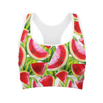 Watercolor Watermelon Pattern Print Women's Sports Bra