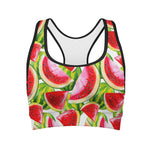 Watercolor Watermelon Pattern Print Women's Sports Bra