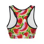 Watercolor Watermelon Pattern Print Women's Sports Bra
