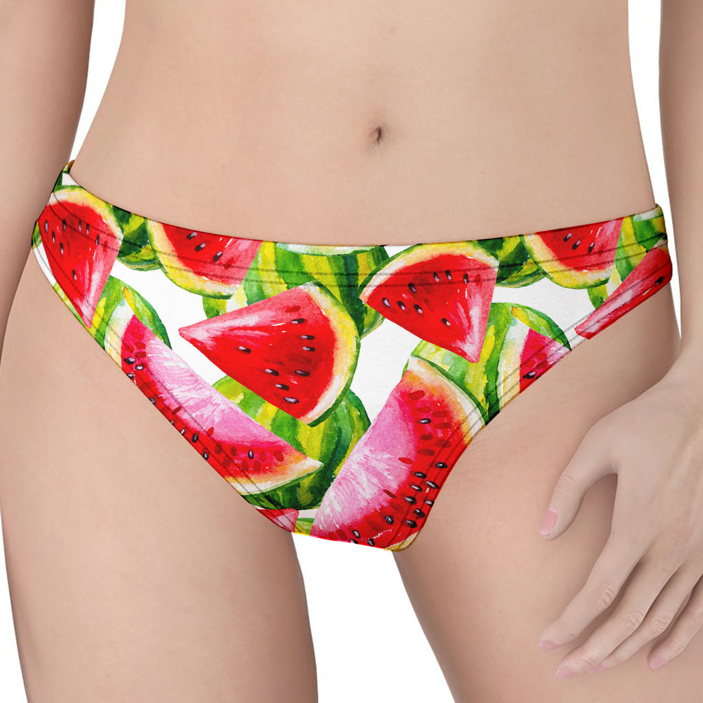 Watercolor Watermelon Pattern Print Women's Thong