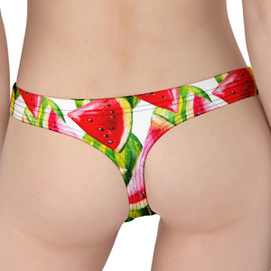 Watercolor Watermelon Pattern Print Women's Thong