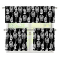 Watercolor Welder Pattern Print 3 Piece Kitchen Curtains