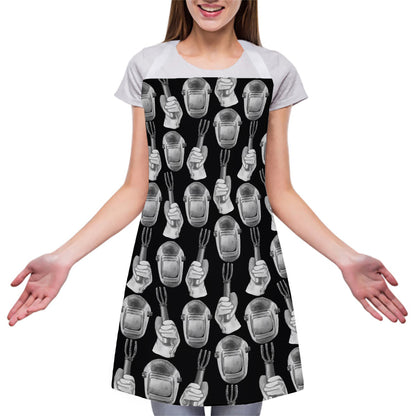 Watercolor Welder Pattern Print Adjustable Apron