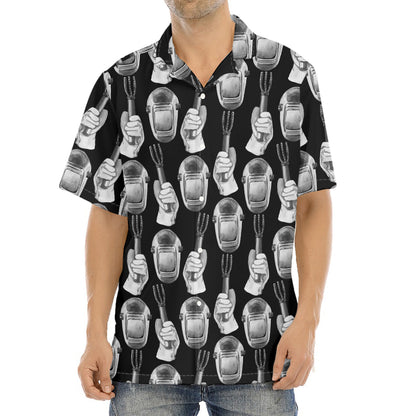 Watercolor Welder Pattern Print Aloha Shirt