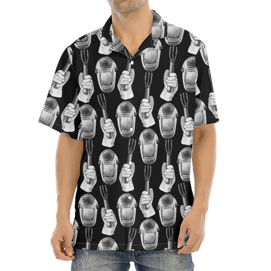 Watercolor Welder Pattern Print Aloha Shirt