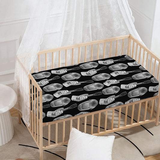 Watercolor Welder Pattern Print Baby Crib Sheet