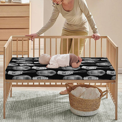 Watercolor Welder Pattern Print Baby Crib Sheet