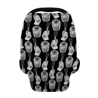 Watercolor Welder Pattern Print Baby Seat Cover