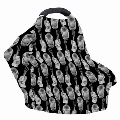 Watercolor Welder Pattern Print Baby Seat Cover