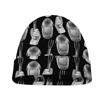Watercolor Welder Pattern Print Beanie