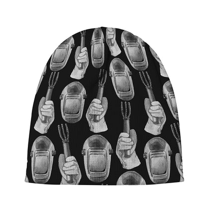 Watercolor Welder Pattern Print Beanie