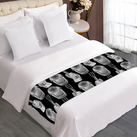Watercolor Welder Pattern Print Bed Runner