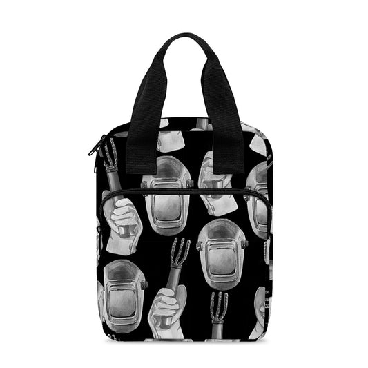 Watercolor Welder Pattern Print Bible Tote Bag