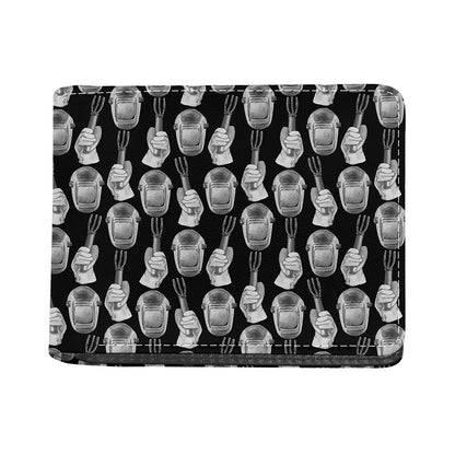 Watercolor Welder Pattern Print Bifold Wallet