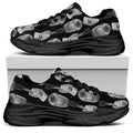 Watercolor Welder Pattern Print Black Chunky Shoes