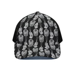 Watercolor Welder Pattern Print Black Mesh Trucker Cap