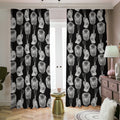 Watercolor Welder Pattern Print Dimout Pencil Pleat Curtains