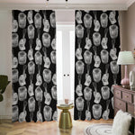 Watercolor Welder Pattern Print Blackout Pencil Pleat Curtains