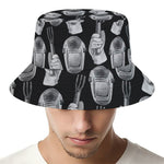 Watercolor Welder Pattern Print Bucket Hat