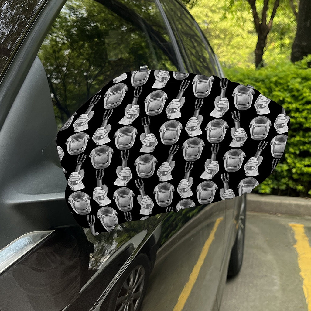 Watercolor Welder Pattern Print Car Side Mirror Covers
