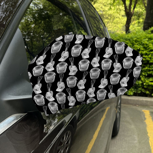 Watercolor Welder Pattern Print Car Side Mirror Covers