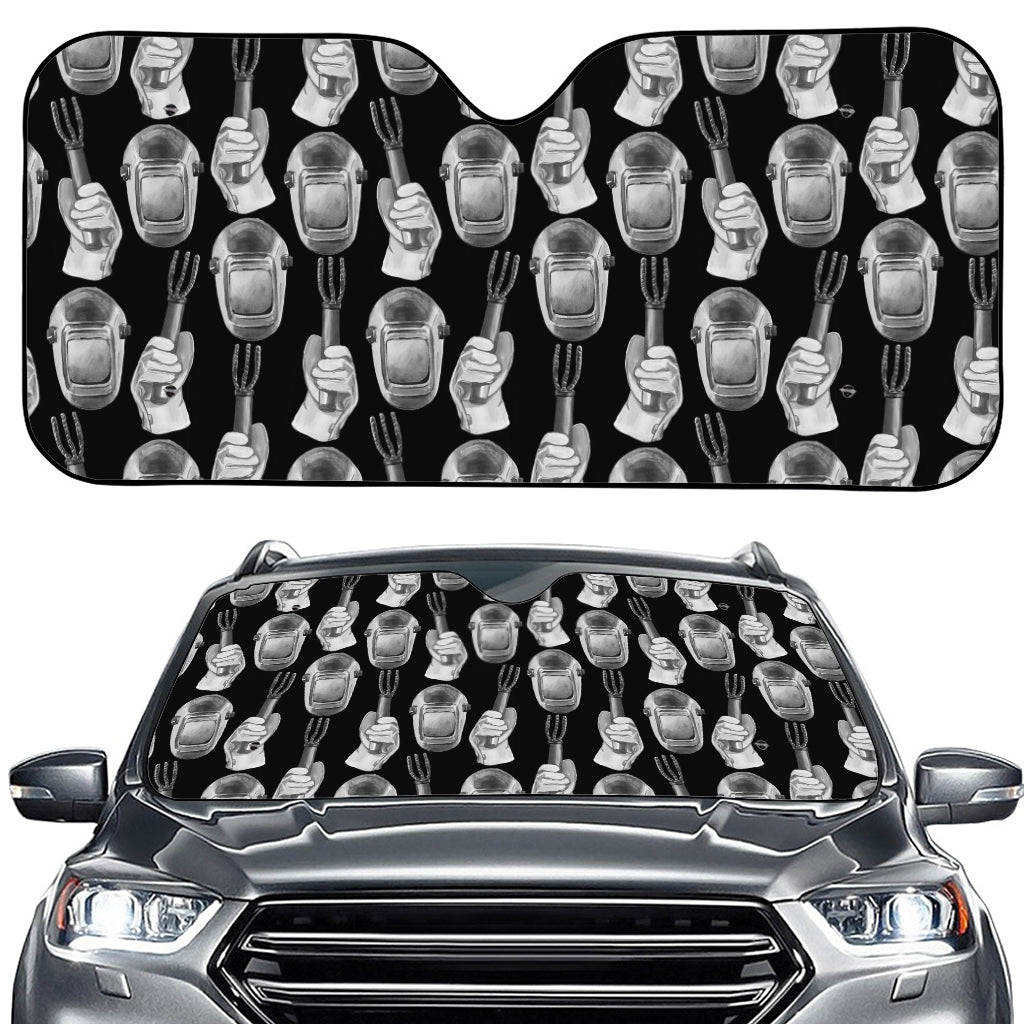 Watercolor Welder Pattern Print Car Windshield Sun Shade