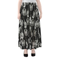 Watercolor Welder Pattern Print Chiffon Maxi Skirt
