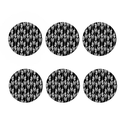 Watercolor Welder Pattern Print Coaster Set