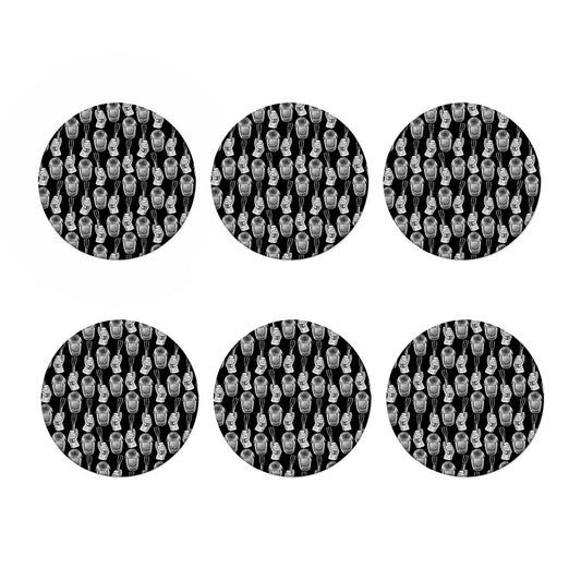 Watercolor Welder Pattern Print Coaster Set