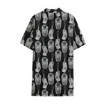 Watercolor Welder Pattern Print Cotton Hawaiian Shirt
