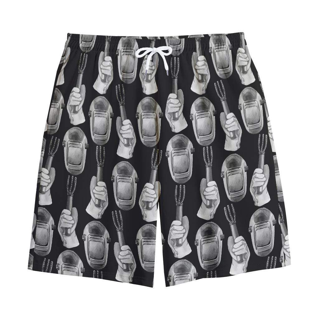 Watercolor Welder Pattern Print Cotton Shorts
