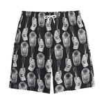 Watercolor Welder Pattern Print Cotton Shorts