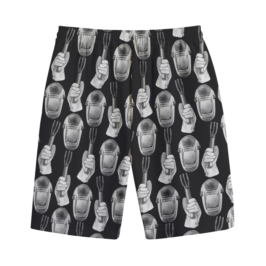 Watercolor Welder Pattern Print Cotton Shorts