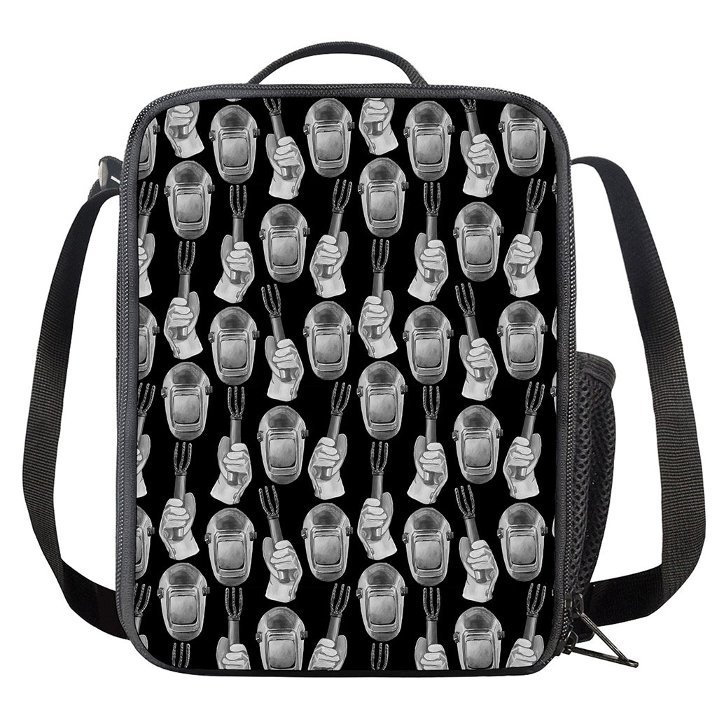 Watercolor Welder Pattern Print Crossbody Lunch Bag