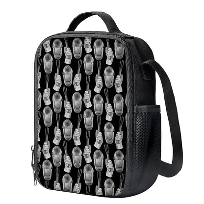Watercolor Welder Pattern Print Crossbody Lunch Bag