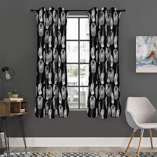 Watercolor Welder Pattern Print Curtain