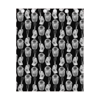 Watercolor Welder Pattern Print Curtain