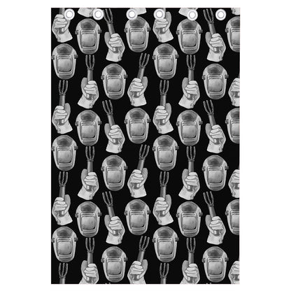 Watercolor Welder Pattern Print Curtain