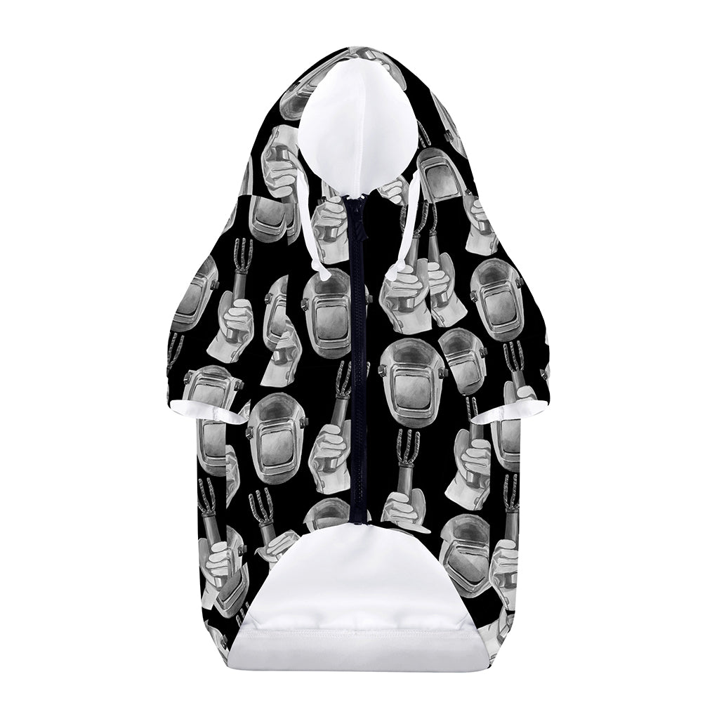 Watercolor Welder Pattern Print Dog Zip Up Hoodie