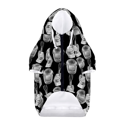 Watercolor Welder Pattern Print Dog Zip Up Hoodie