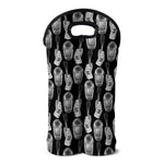 Watercolor Welder Pattern Print Double Neoprene Wine Tote