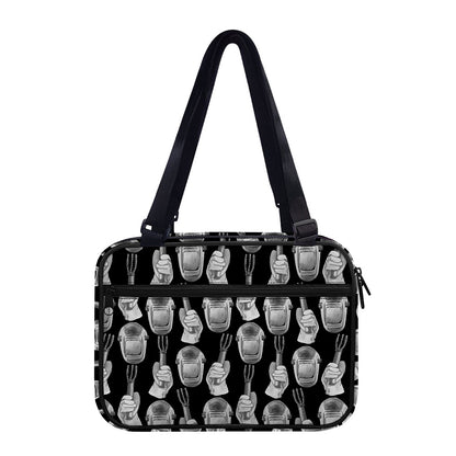 Watercolor Welder Pattern Print Double Strap Bible Bag