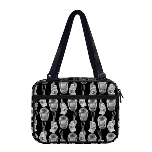Watercolor Welder Pattern Print Double Strap Bible Bag