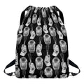 Watercolor Welder Pattern Print Drawstring Backpack