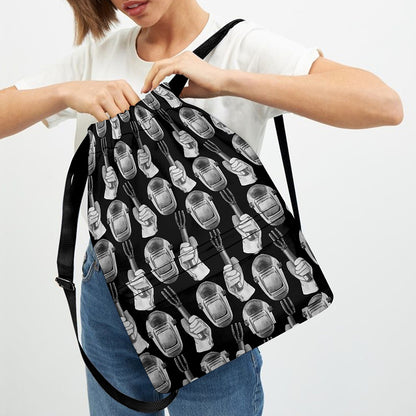 Watercolor Welder Pattern Print Drawstring Backpack