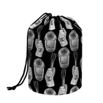 Watercolor Welder Pattern Print Drawstring Makeup Bag